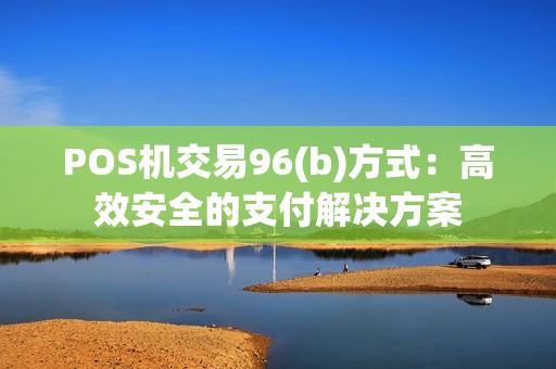 POS机交易96(b)方式：高效安全的支付解决方案