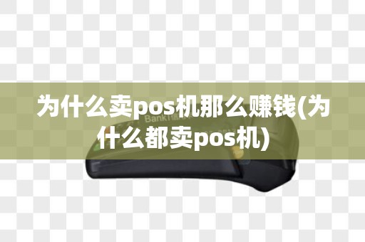 为什么卖pos机那么赚钱(为什么都卖pos机)