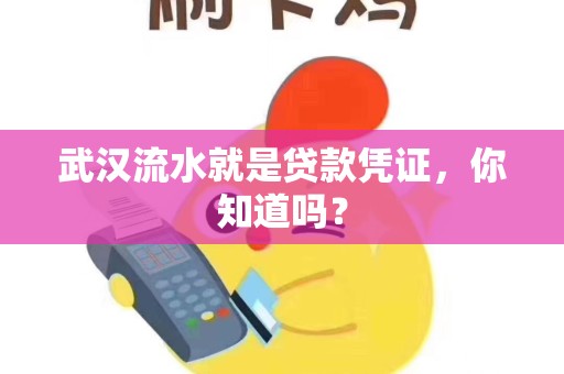 武汉流水就是贷款凭证，你知道吗？