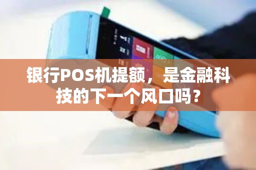 银行POS机提额，是金融科技的下一个风口吗？