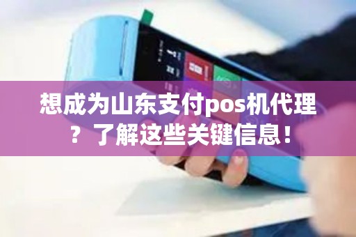 想成为山东支付pos机代理？了解这些关键信息！