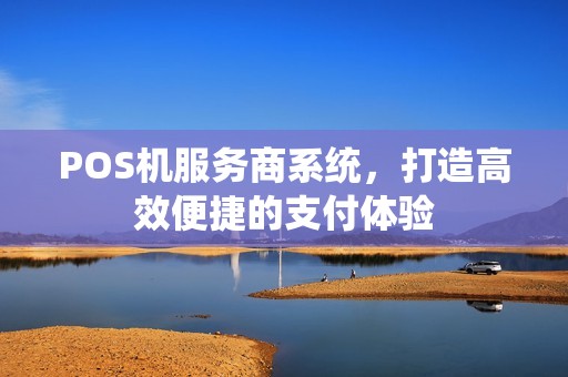 POS机服务商系统,打造高效便捷的支付体验 POS机服务商系统,打造高效便捷的支付体验