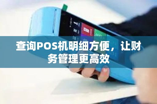 查询POS机明细方便，让财务管理更高效