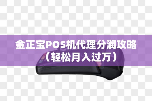 金正宝POS机代理分润攻略（轻松月入过万）